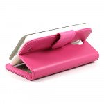 Wholesale Samsung Galaxy S4 Simple Flip Leather Wallet Case with Stand (Hot-Pink)